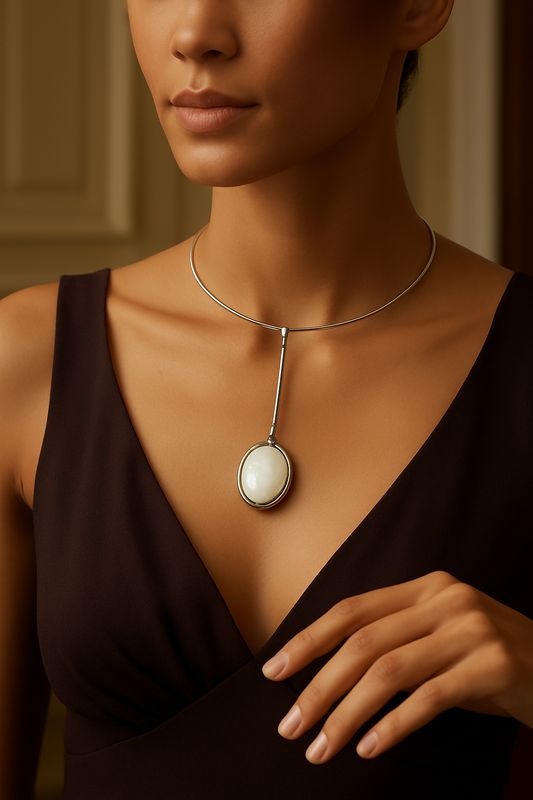 Luna Pearl Drop Necklace – Sterling Elegance