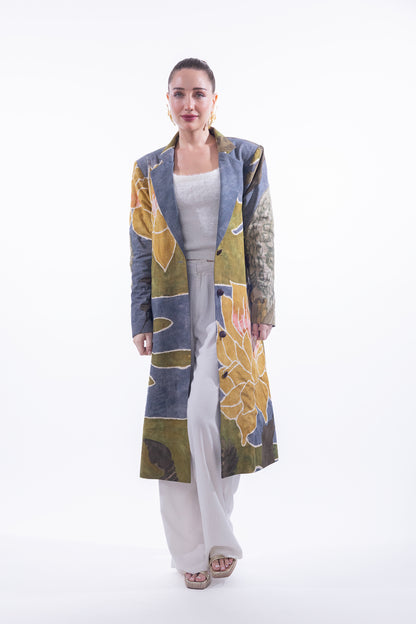 Lotus Bloom Hand-Painted Coat