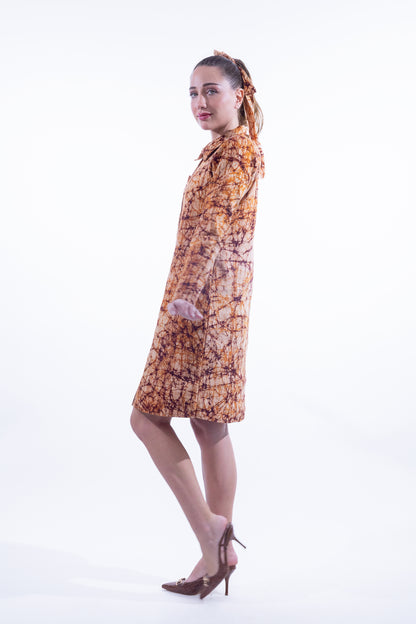 Earthlines – Rust Batik Cotton Shift Dress