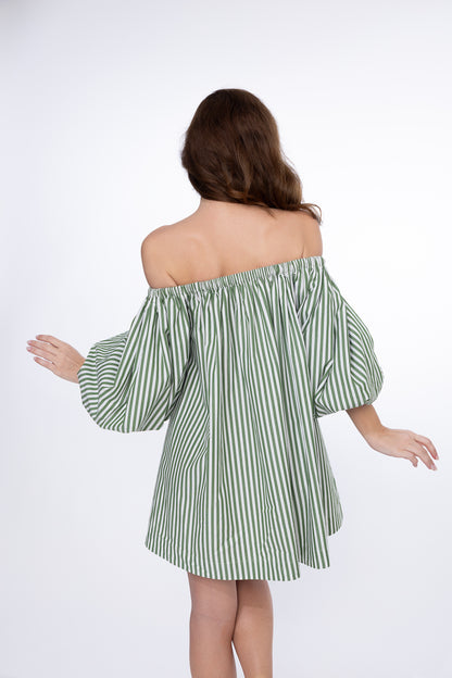 Palm Breeze Off-Shoulder Dress
