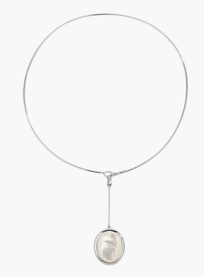 Luna Pearl Drop Necklace – Sterling Elegance