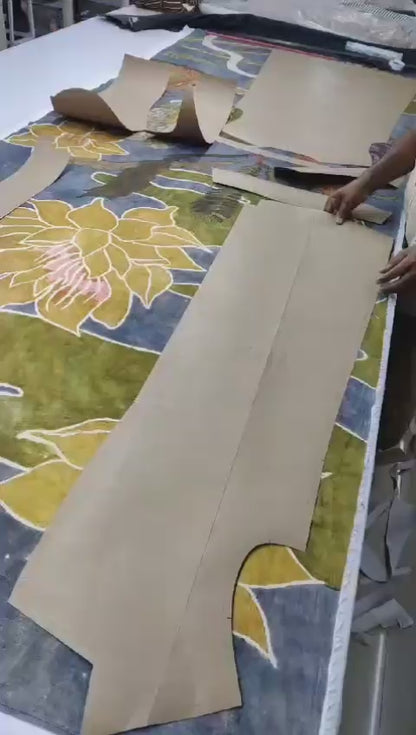 Lotus Bloom Hand-Painted Coat
