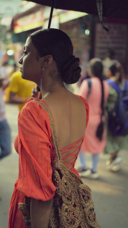 Marrakech - Criss Cross back strip - Mid length dress